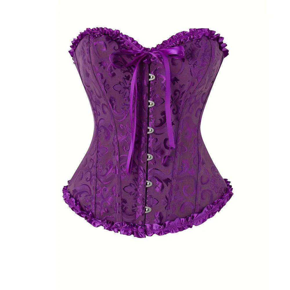 Corset Bustier Jacquard Femme – Plusieurs Couleurs