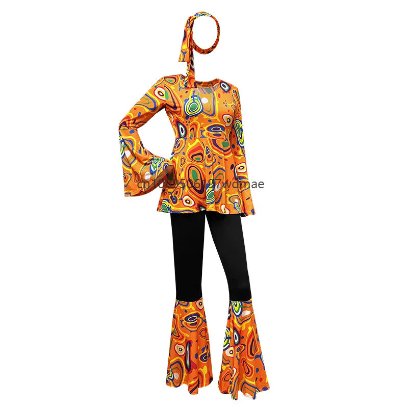Tenue Disco Multicolore avec Bandeau