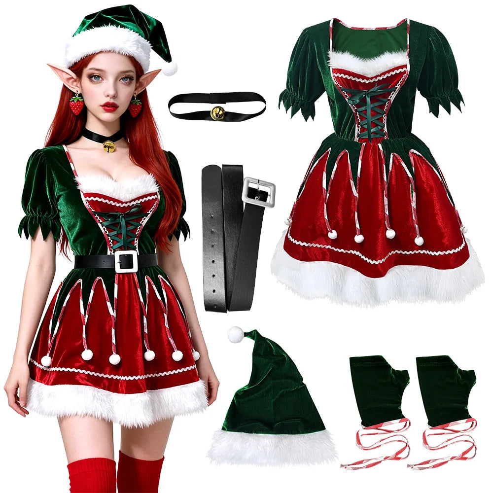 Robe Lutine de Noël Sexy avec Bonnet – vue 6