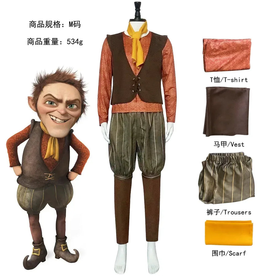 Costume Lutin Fantastique – Gilet et Pantalon, Plusieurs Tailles