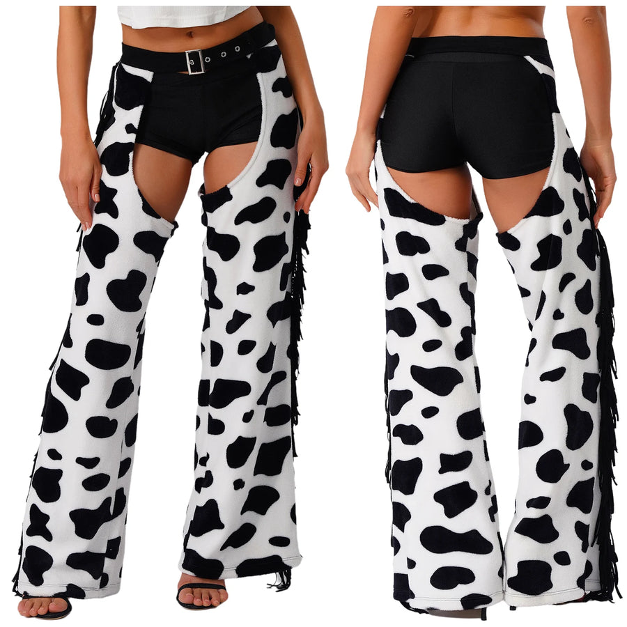 Pantalon Cow-Girl Imprimé Vache à Franges – vue 9