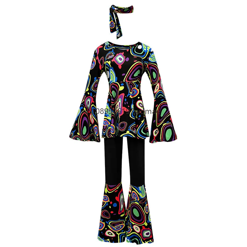 Déguisement Hippie Disco Femme Multicolore avec Bandeau – vue 15