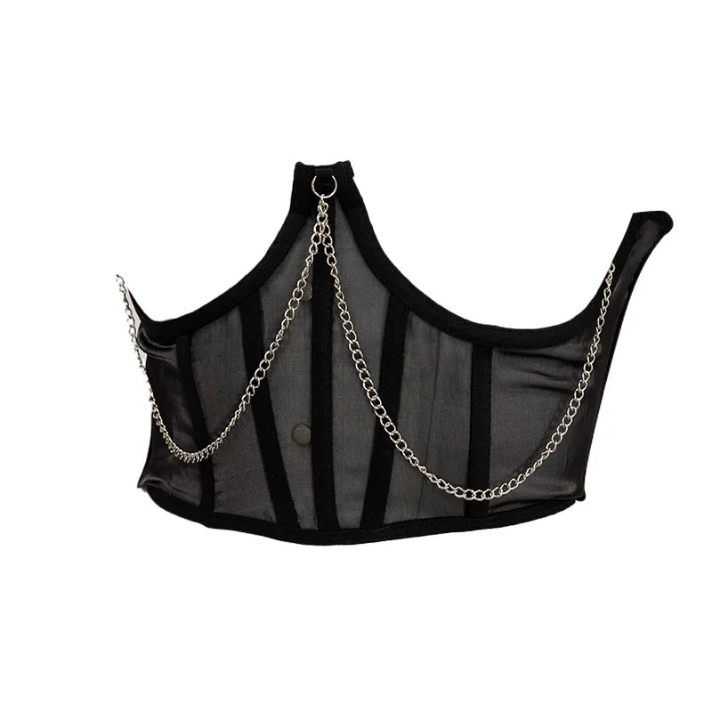 Corset Serre-Taille Punk à Chaînes – Bustier Sexy – vue 4
