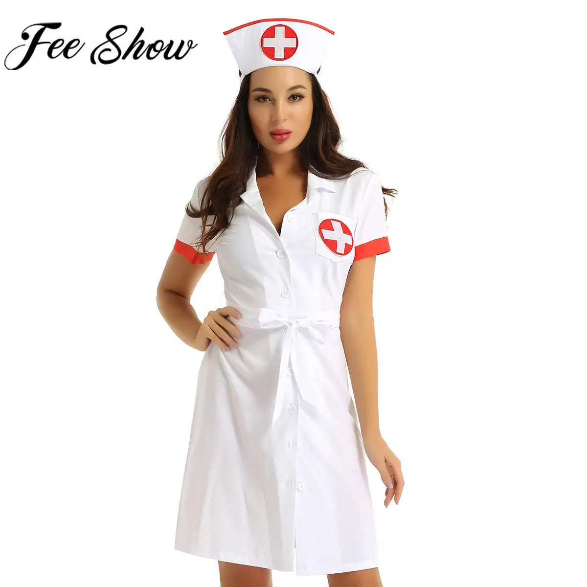 Robe d'Infirmière Sexy avec Col