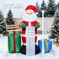 Père Noël Géant Gonflable 1,8 m avec Cadeaux