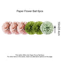 Pompons Éventails Papier Vert Olive et Rose Poudré Boho – vue 2
