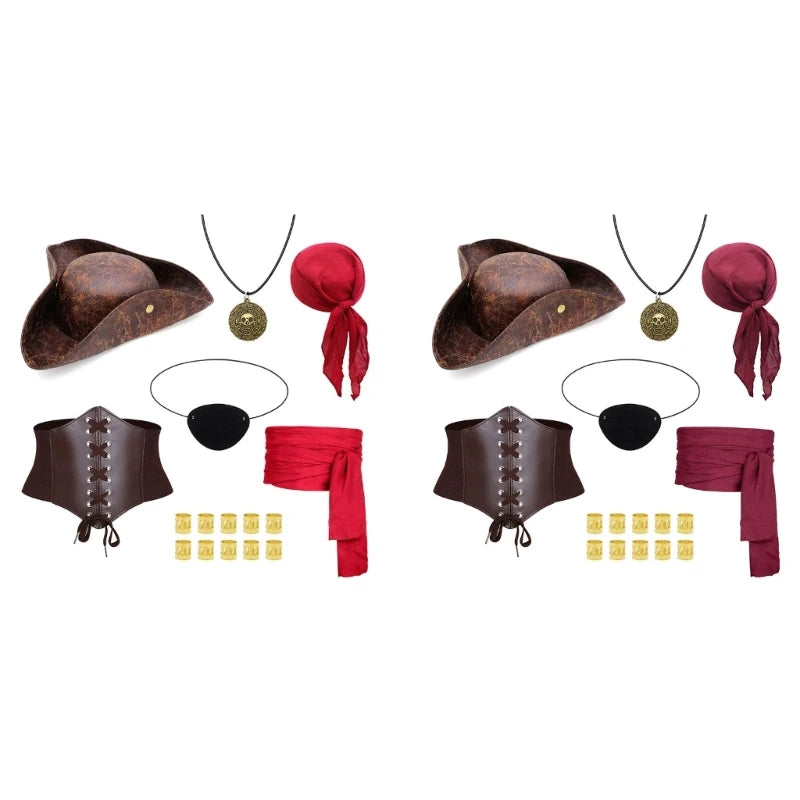 Kit Pirate – Foulard, Collier, Cache-Œil et Ceinture