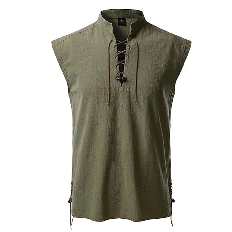 Chemise Pirate Sans Manches à Lacets Homme – vue 8
