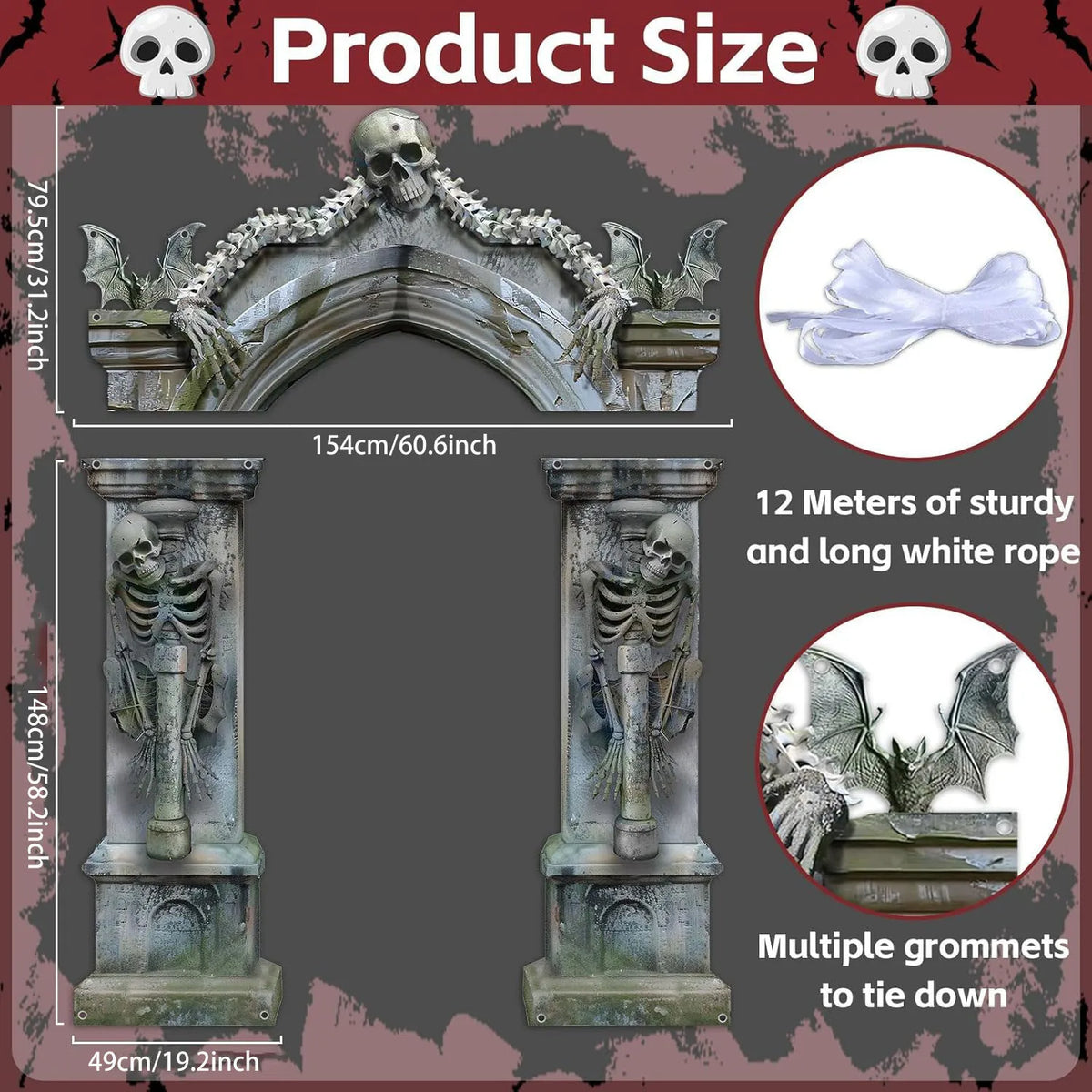 Bannière Halloween Cimetière – Squelettes et Tombes
