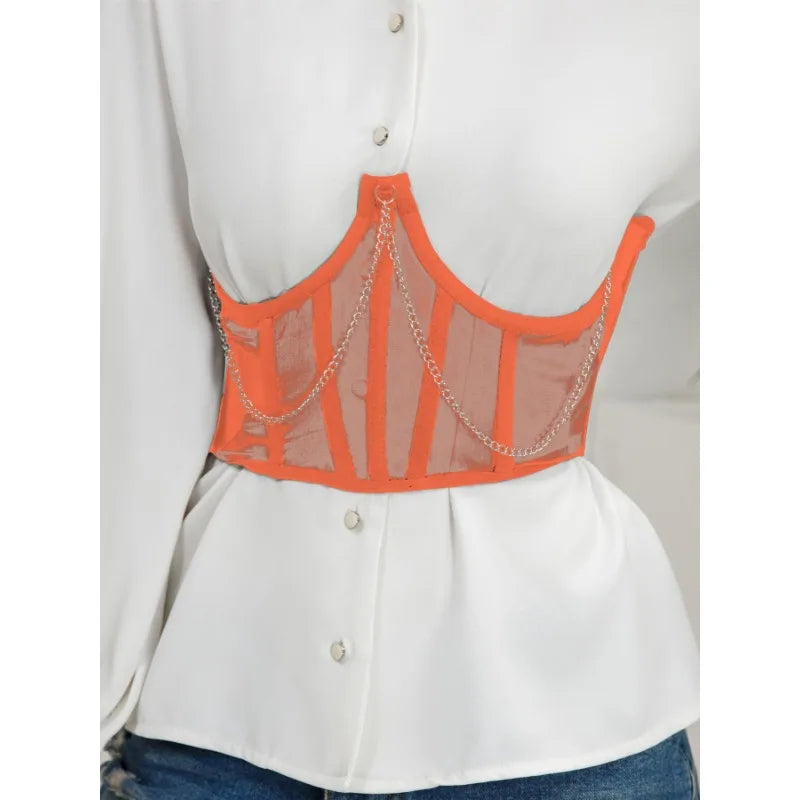 Corset Serre-Taille Punk à Chaînes