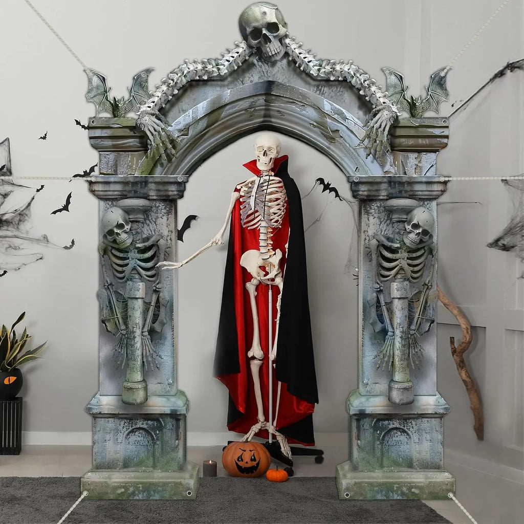 Bannière Halloween Cimetière – Squelettes et Tombes