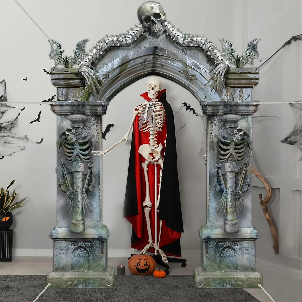 Bannière Halloween Cimetière – Squelettes et Tombes