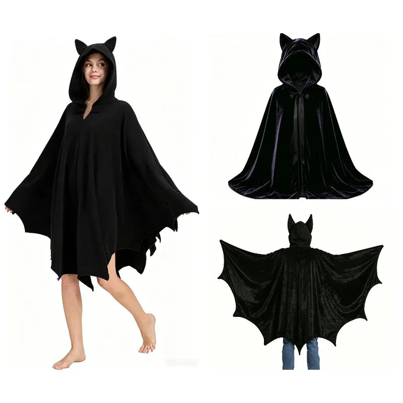 Cape à Capuche Chauve-Souris – Ailes de Vampire Adulte