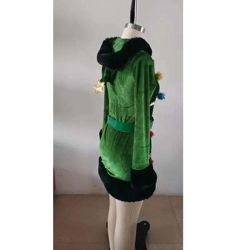 Robe Sapin de Noël Femme – Tenue de Scène Complète – vue 6