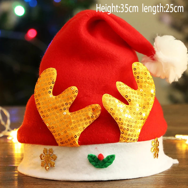 Bonnet de Père Noël Tricoté à Pompon et Fausse Fourrure – vue 7