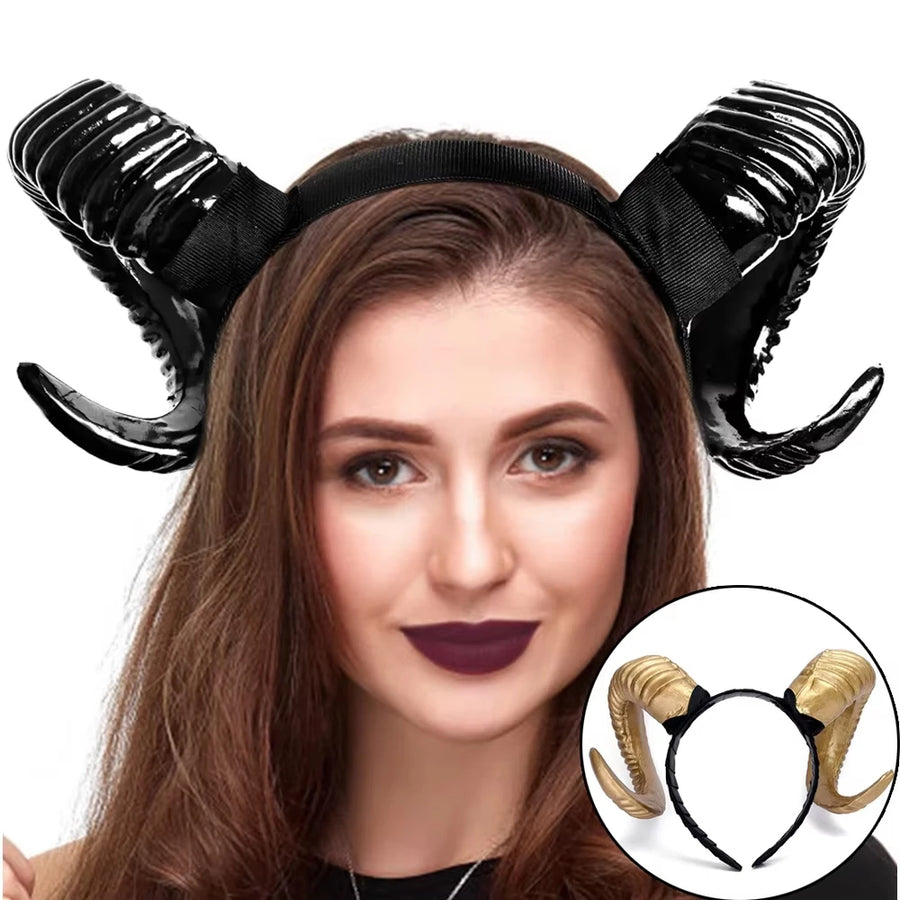 Serre-Tête Cornes de Bélier – Accessoire Démon – vue 4