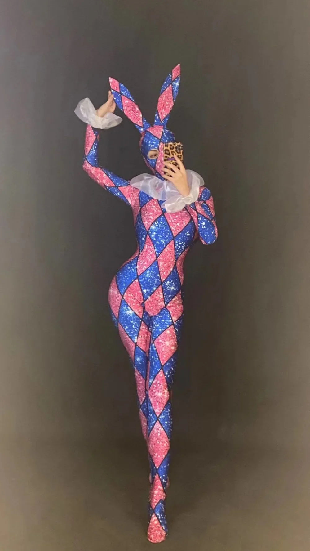 Combinaison Lapine Sexy Femme – Tenue de Danse avec Col – vue 3