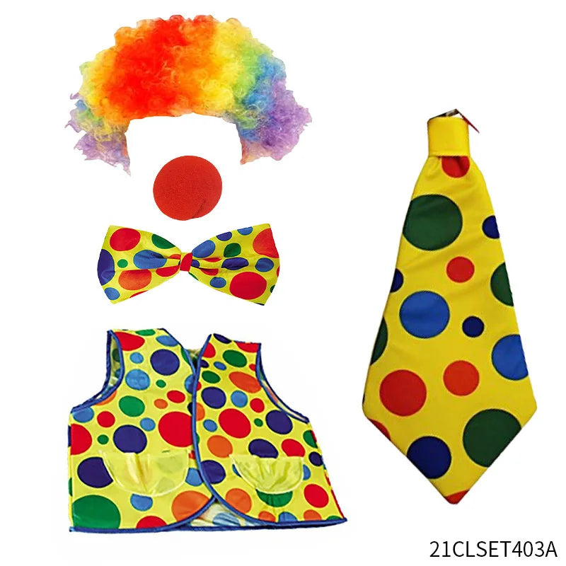 Kit Clown – Nez, Perruque, Nœud Papillon et Chapeau