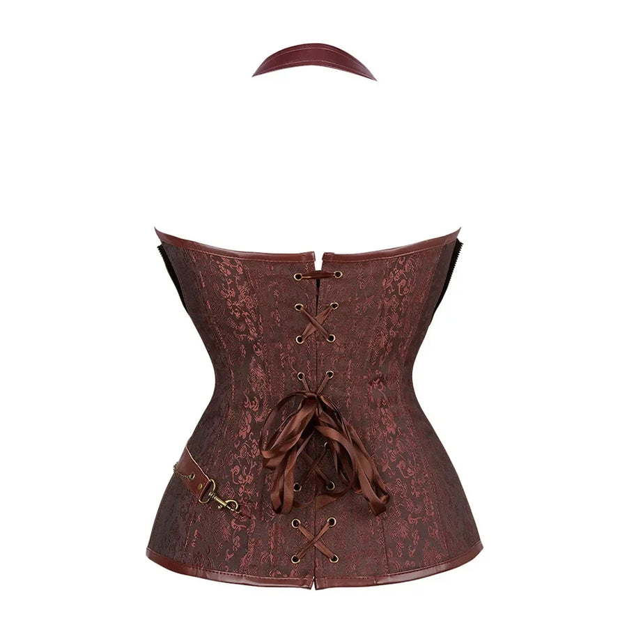 Bustier Corset Pirate Viking en Cuir – vue 5