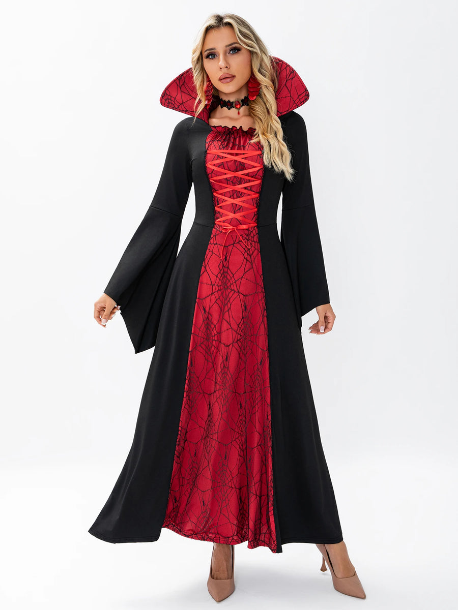 Robe Sorcière Gothique en Dentelle Toile d'Araignée – vue 4