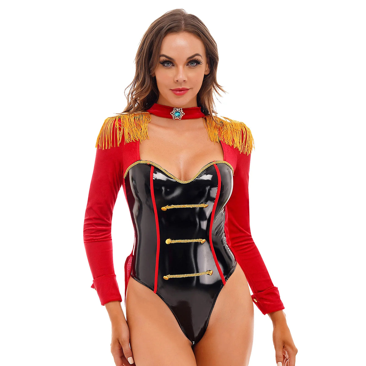 Body Monsieur Loyal Femme Effet Vinyle – Tenue de Scène Sexy – vue 6