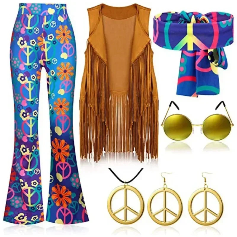 Gilet Hippie à Franges Années 60-70 Femme