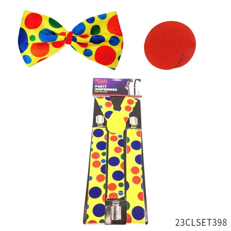 Kit Clown – Nez, Perruque, Nœud Papillon et Chapeau