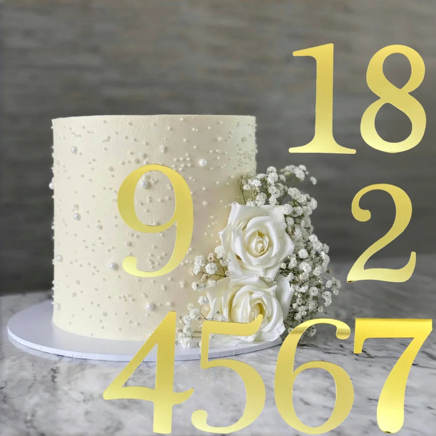 Toppers Cupcake Chiffres Dorés Anniversaire