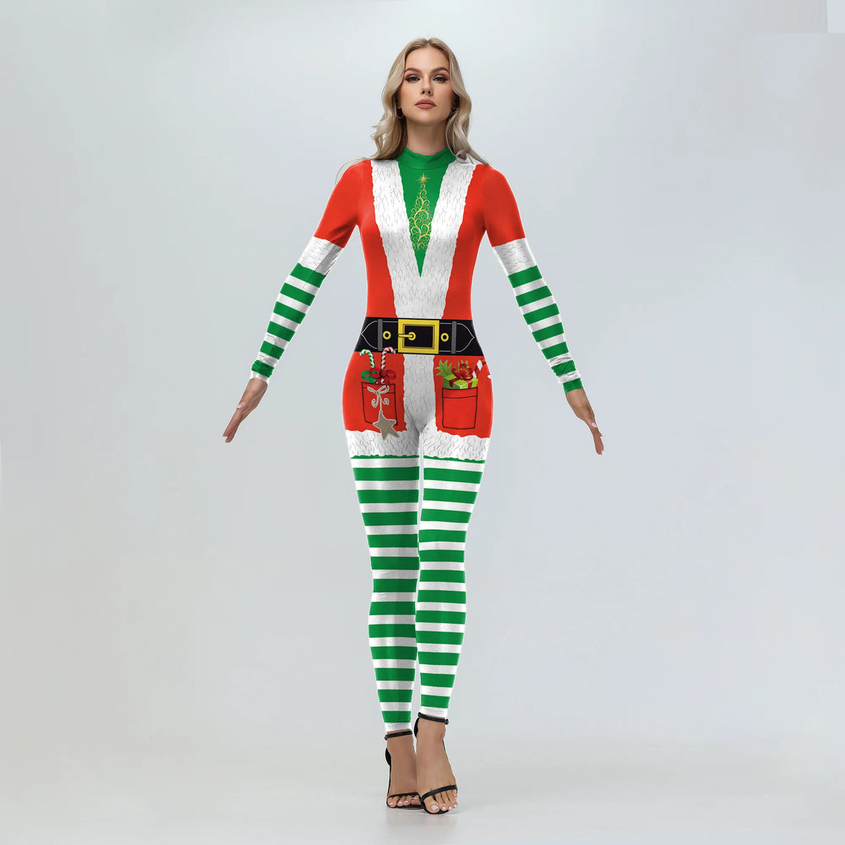 Combinaison Moulante Père Noël Imprimée – Tenue de Fête – vue 4