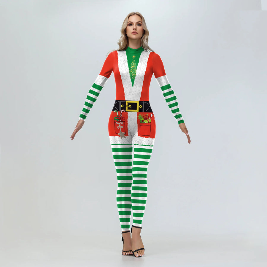 Combinaison Moulante Père Noël Imprimée – Tenue de Fête – vue 4