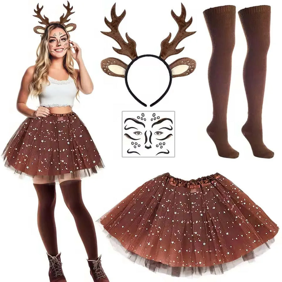 Déguisement Renne Sexy 4 Pièces avec Tutu