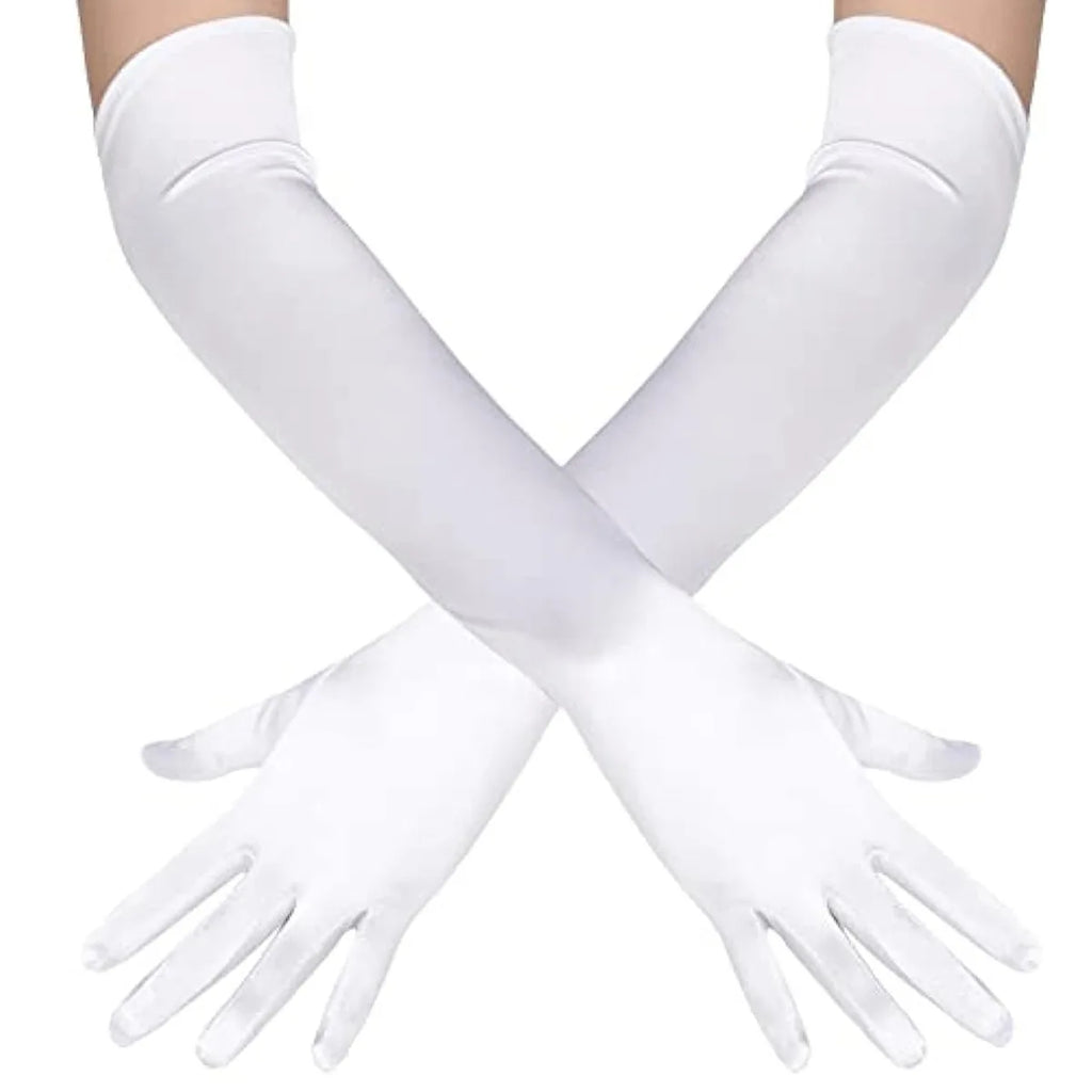 Gants Longs Satin Femme – 55 cm, Plusieurs Coloris