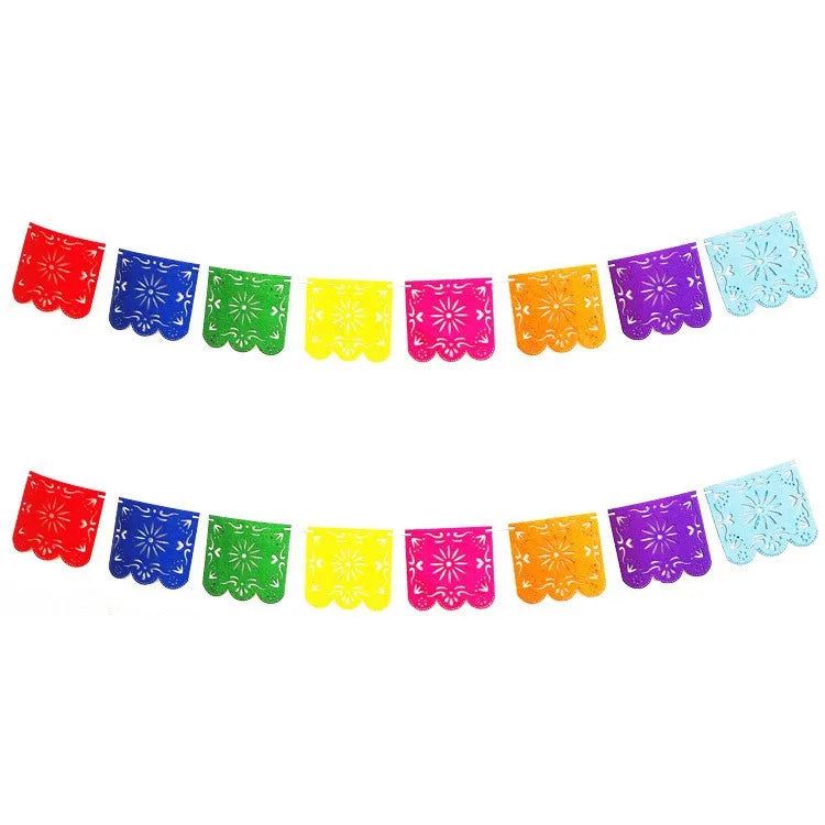 Éventails en Papier Colorés Fiesta Mexicaine - Lot de 12 – vue 10
