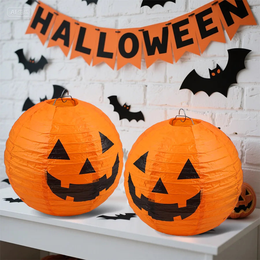 Lanternes en papier citrouille Halloween – vue 3