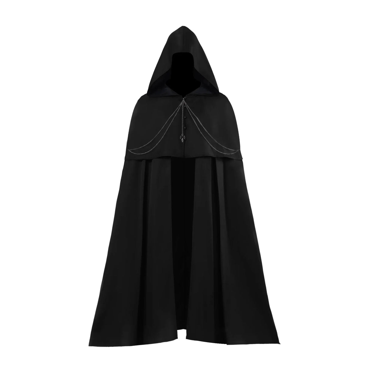 Cape Chevalier Noir à Capuche – Vampire Médiéval