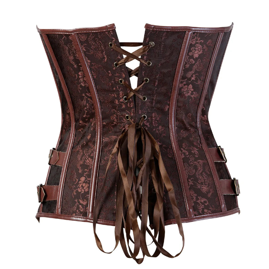Corset Bustier Steampunk Brocart – Grandes Tailles – vue 6