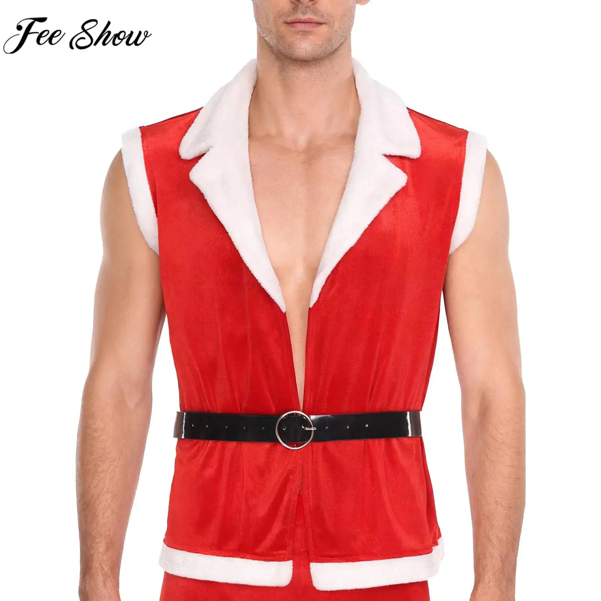 Gilet Père Noël en Velours avec Ceinture