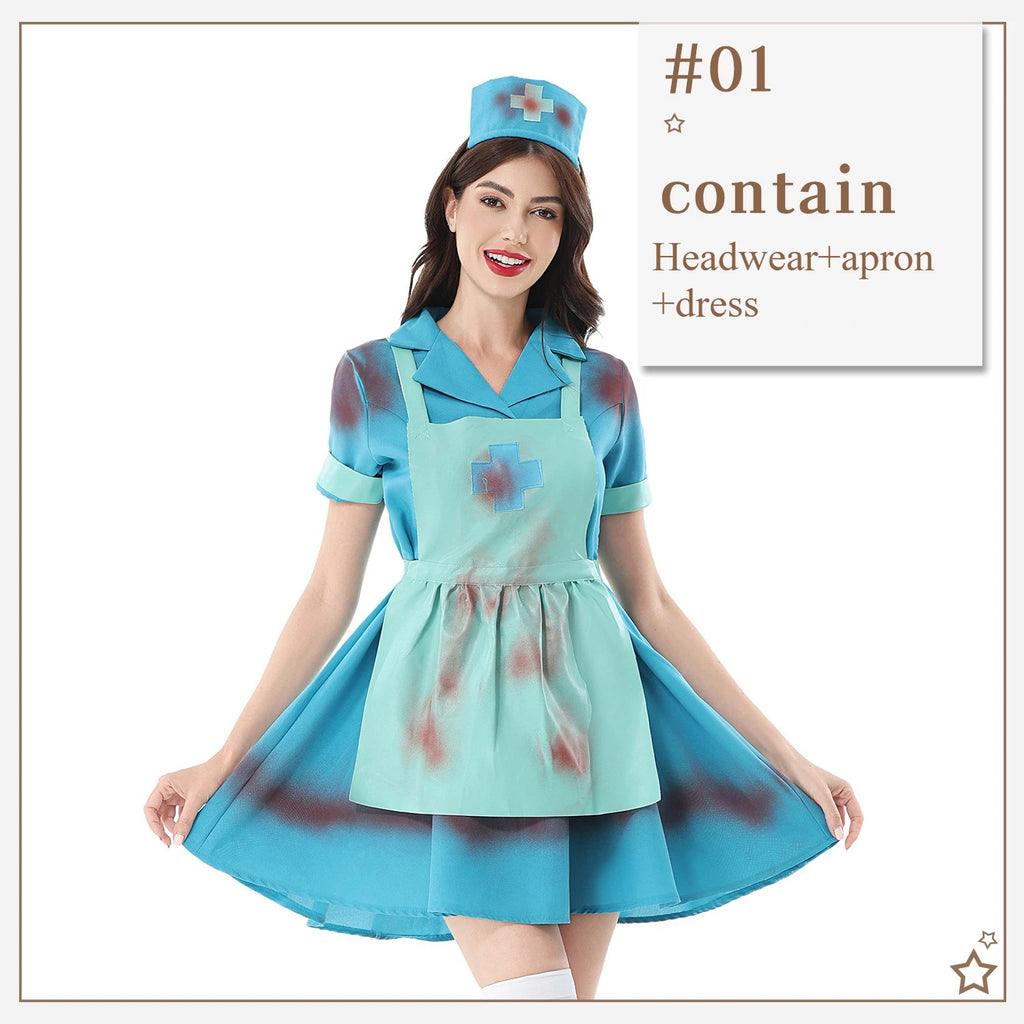 Déguisement Infirmière Zombie Femme – Robe Tachée de Sang