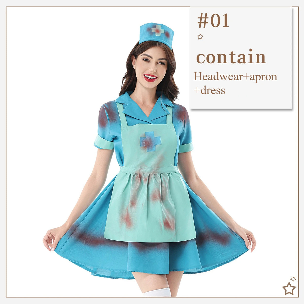 Déguisement Infirmière Zombie Femme – Robe Tachée de Sang