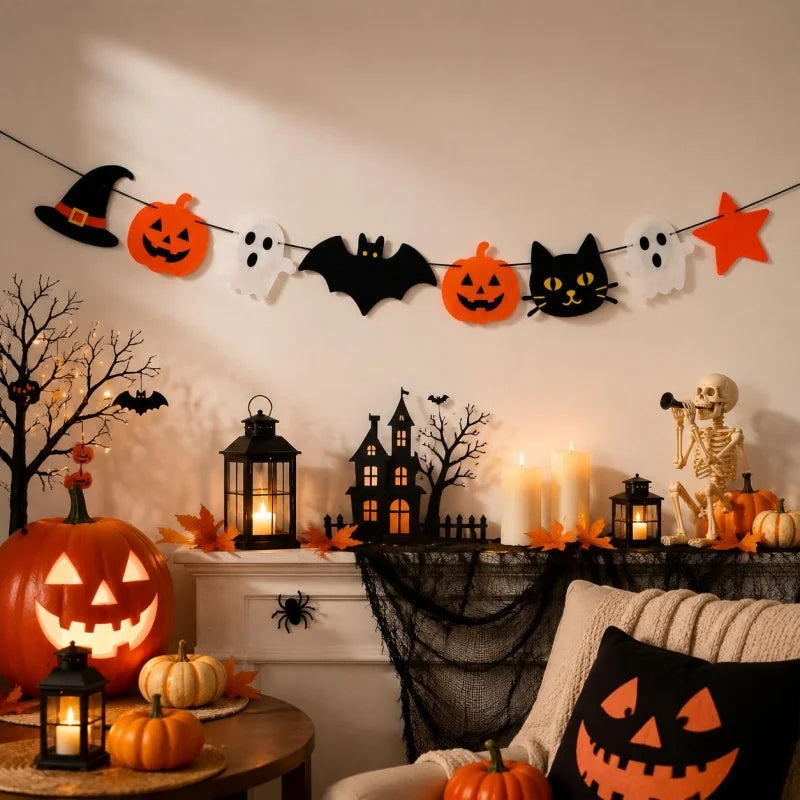 Guirlande Bannière en Feutrine Halloween - Fanions Décoratifs – vue 8