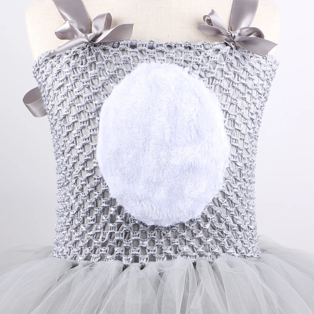 Robe Tutu Lapin Gris Fille – vue 6
