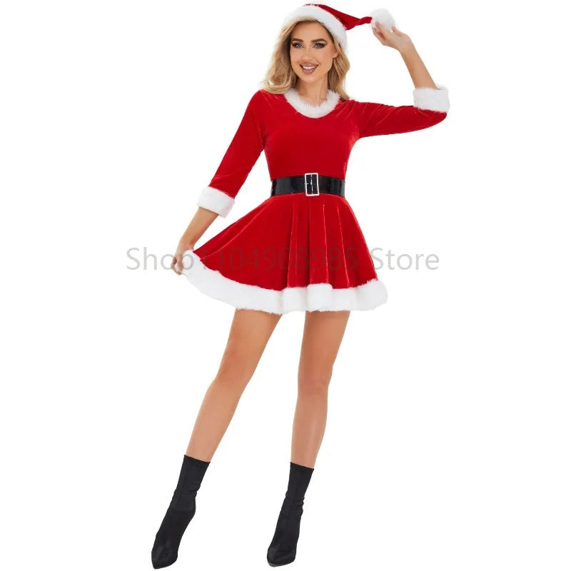 Robe Mère Noël Sexy à Sequins – vue 4