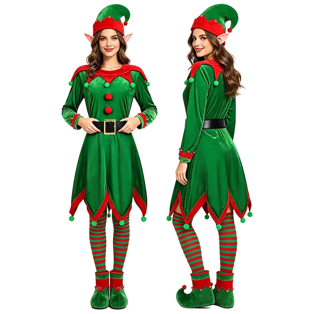 Déguisement Lutine de Noël Femme – Robe Verte S à XXL