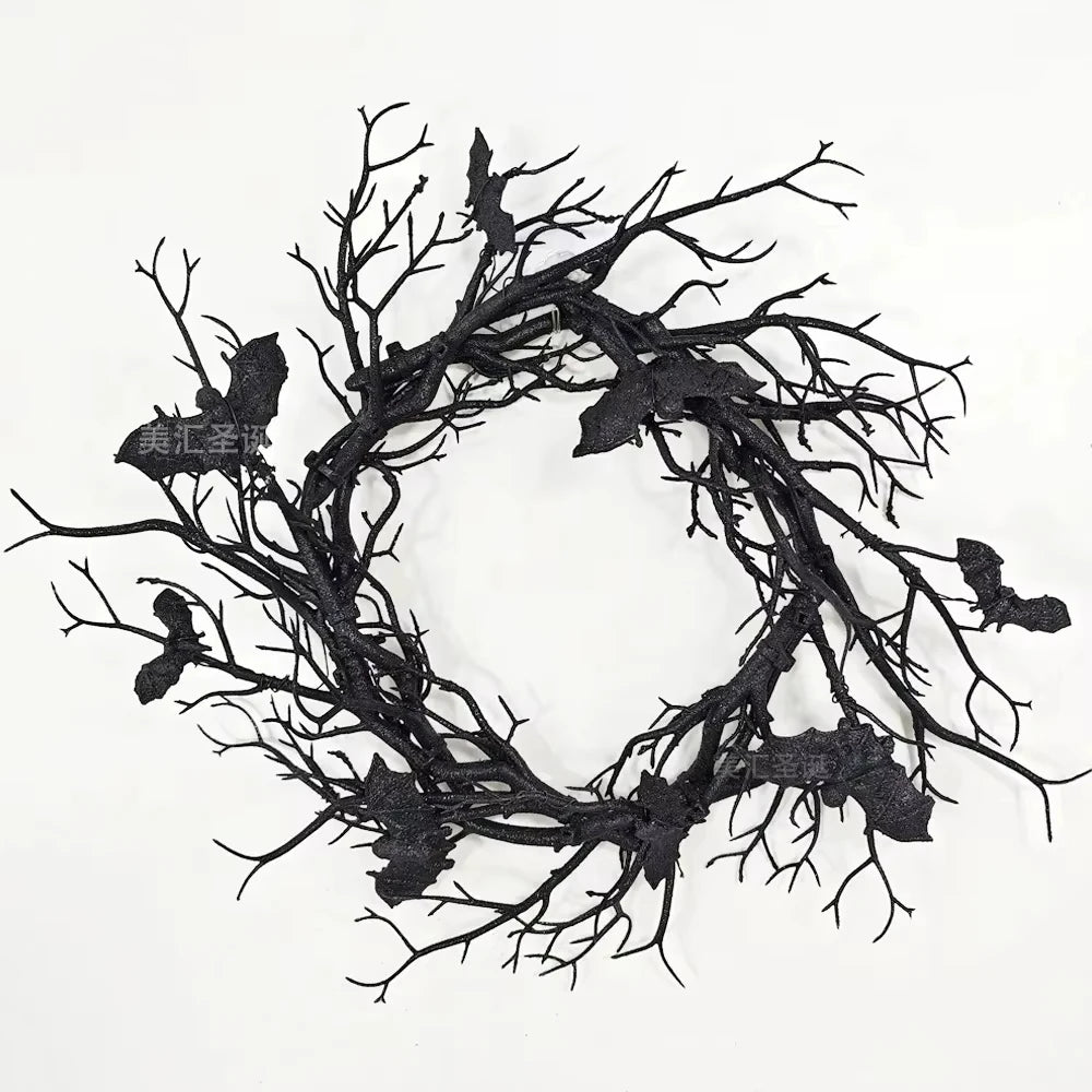 Couronne Halloween Chauves-Souris – Avec ou Sans LED