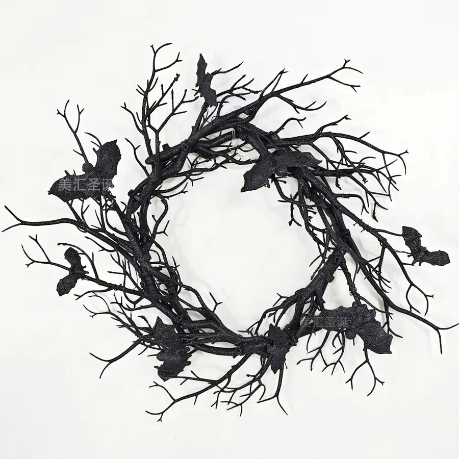 Couronne Halloween Chauves-Souris – Avec ou Sans LED