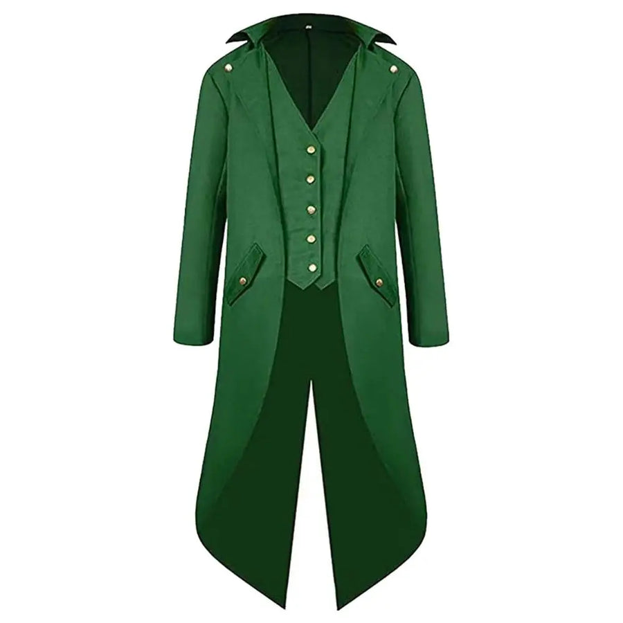 Veste Steampunk Verte avec Chapeau Homme – vue 8