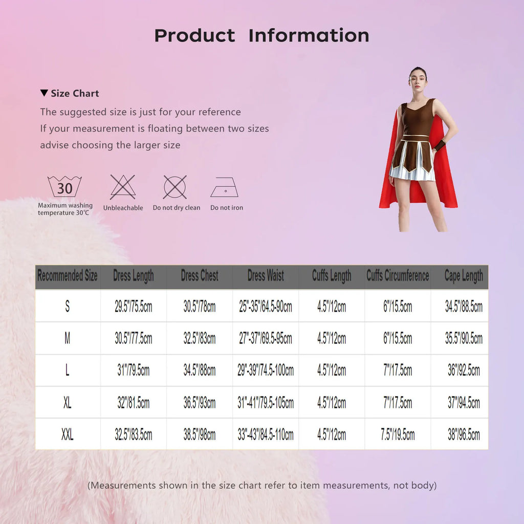 Déguisement Guerrière Grecque Romaine - Robe et Cape Satin – vue 5
