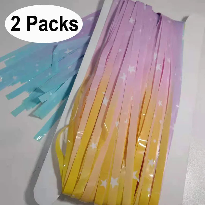 Rideaux à Franges Métallisés – Lot de 2, Plusieurs Couleurs