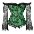 Corset Gothique à Manches en Dentelle – Bustier Jacquard Fleuri – vue 4
