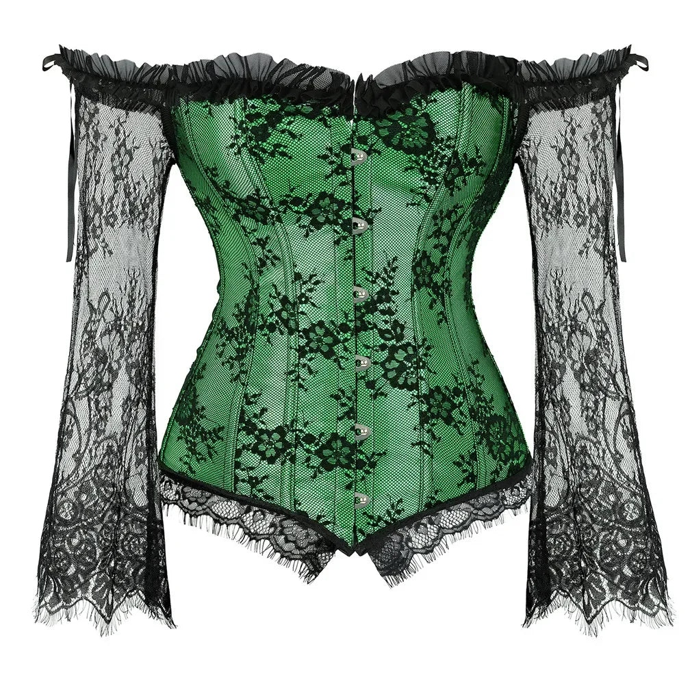 Corset Gothique à Manches en Dentelle